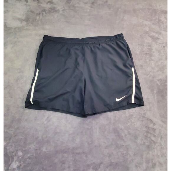 NIKE DRI-FIT RUNNING Sz XL Black Lined SHORTS Hiking Gym Sports C22-52 - Picture 1 of 9